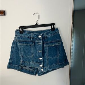 Denim Button-Up Women's Shorts